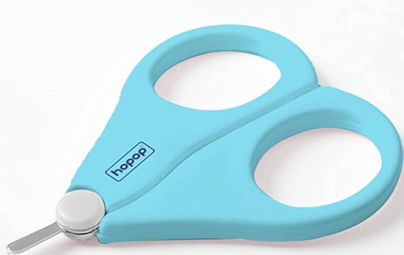 Hopop Newborn Baby's Safety Nail Scissors with Short Blade & Circular Cutter Head (HP-2006A-Blue) - Image 2