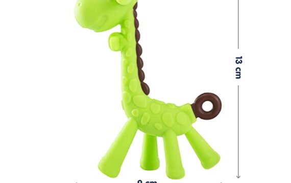 Hopop BPA Free, Flexible, Soft Silicone Giraffe Teether Suitable from 3 Months to 3 Years (Green) - Image 3
