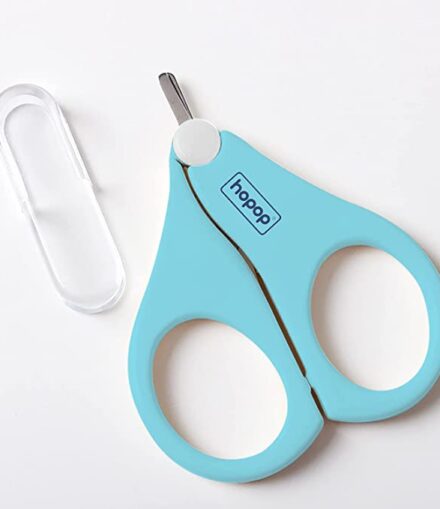 Hopop Newborn Baby's Safety Nail Scissors with Short Blade & Circular Cutter Head (HP-2006A-Blue)