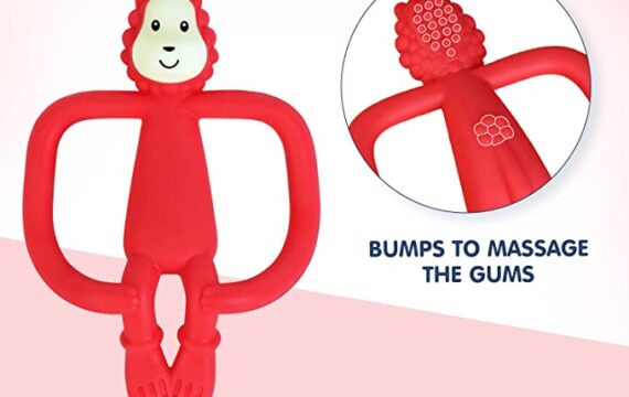 Hopop Soft Silicone Funny Lion Teether Suitable from 3 Months to 3 Years (Red) - Image 6