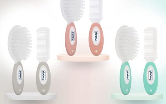 Hopop Soft Bristle Hair Brush & Rounded Teeth Comb Set for Baby (Green) - Image 8