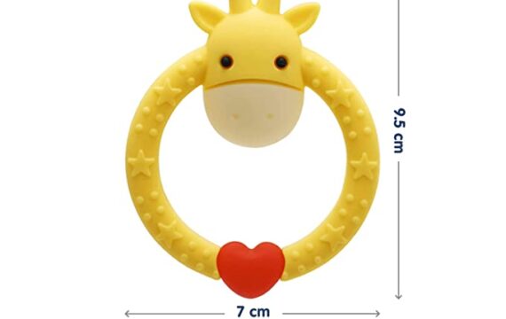 Hopop Baby Safe Soft Silicone Giraffe Ring Teether Suitable from 3 Months to 3 Years (Yellow) - Image 7