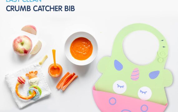 Hopop Easy Clean Crumb Catcher Food Grade Silicon Bib, Suitable for Infants and Toddlers between 6 to 36 Months - Image 4