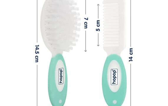 Hopop Soft Bristle Hair Brush & Rounded Teeth Comb Set for Baby (Green) - Image 5