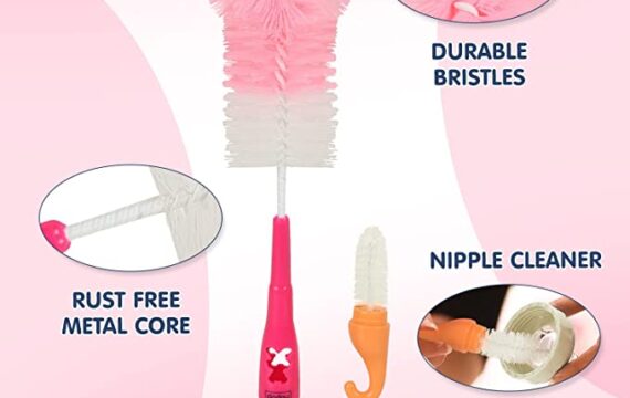 Hopop Bottle & Nipple Cleaning Brush (HP-2011C-PINK) - Image 6