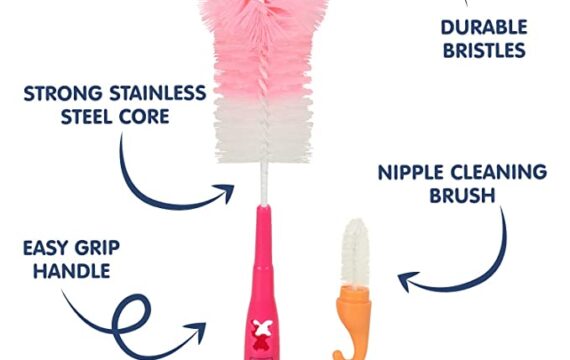 Hopop Bottle & Nipple Cleaning Brush (HP-2011C-PINK) - Image 7