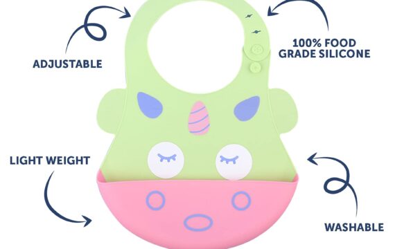 Hopop Easy Clean Crumb Catcher Food Grade Silicon Bib, Suitable for Infants and Toddlers between 6 to 36 Months - Image 3
