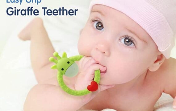 Hopop Baby Safe Soft Silicone Giraffe Ring Teether Suitable from 3 Months to 3 Years (Yellow) - Image 3