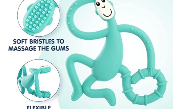 Hopop Soft Silicone Monkey Teether Suitable from 3 Months to 3 Years (Green) - Image 3