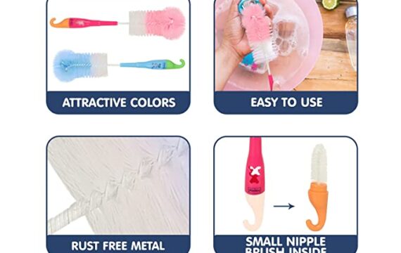 Hopop Bottle & Nipple Cleaning Brush (HP-2011C-PINK) - Image 5