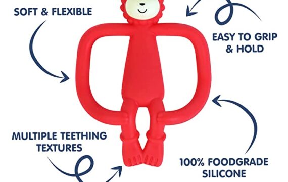 Hopop Soft Silicone Funny Lion Teether Suitable from 3 Months to 3 Years (Red) - Image 4