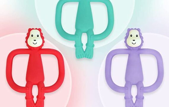 Hopop Soft Silicone Funny Lion Teether Suitable from 3 Months to 3 Years (Purple) - Image 4
