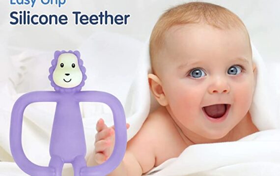 Hopop Soft Silicone Funny Lion Teether Suitable from 3 Months to 3 Years (Purple) - Image 5