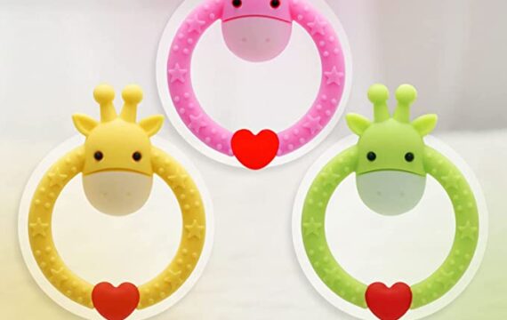 Hopop Baby Safe Soft Silicone Giraffe Ring Teether Suitable from 3 Months to 3 Years (Yellow) - Image 5