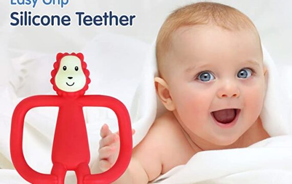 Hopop Soft Silicone Funny Lion Teether Suitable from 3 Months to 3 Years (Red) - Image 7