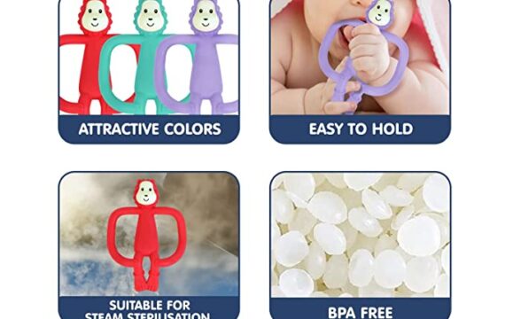 Hopop Soft Silicone Funny Lion Teether Suitable from 3 Months to 3 Years (Red) - Image 8