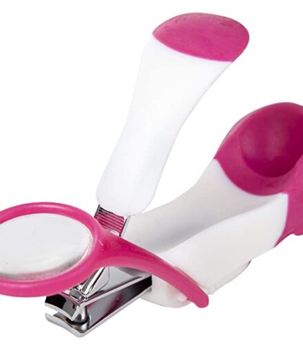 Hopop Safety Nail Clipper with Magnifier (Pink)