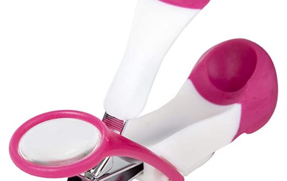 Hopop Safety Nail Clipper with Magnifier (Pink)
