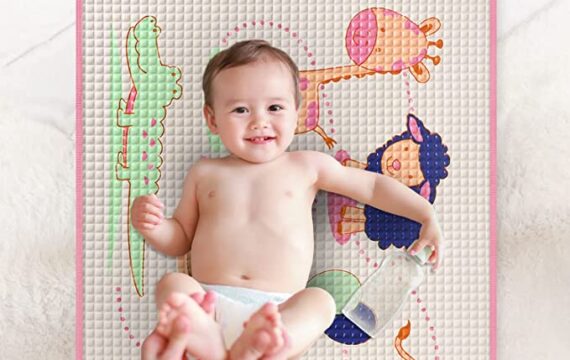 Hopop Air Filled Rubber Mat, Multipurpose Waterproof Mat for Massage or Diaper Change, Size 60x90cms - Image 4