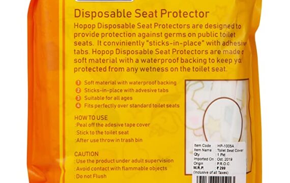 Hopop Waterproof Toilet Seat Protector Cover with Adhesive Strips for On-The-Go Protection (10 Pcs) - Image 5
