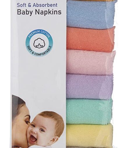 Hopop® Cotton Soft and Absorbent Baby Napkins Reusable Extra Soft Face Towels Washcloth for Babies (8 Pieces)