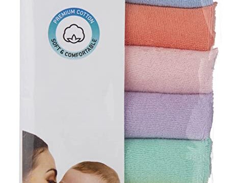 Hopop® Cotton Soft and Absorbent Baby Napkins Reusable Extra Soft Face Towels Washcloth for Babies (8 Pieces)