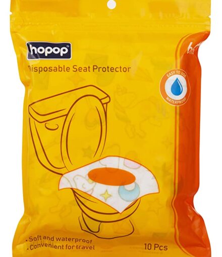 Hopop Waterproof Toilet Seat Protector Cover with Adhesive Strips for On-The-Go Protection (10 Pcs)