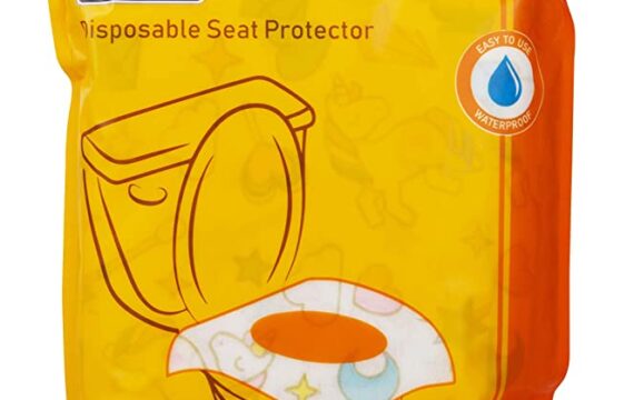Hopop Waterproof Toilet Seat Protector Cover with Adhesive Strips for On-The-Go Protection (10 Pcs)