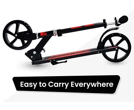 R for Rabbit Road Runner Grand Stylish Scooter With Rear Brake - Red Black - Image 4