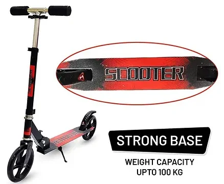 R for Rabbit Road Runner Grand Stylish Scooter With Rear Brake - Red Black - Image 5