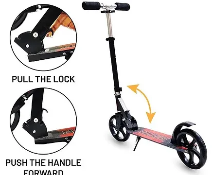 R for Rabbit Road Runner Grand Stylish Scooter With Rear Brake - Red Black - Image 6