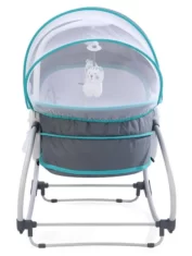 Mastela 5 in 1 Rocker cum Bassinet with Overhead Toy Bar - Grey Blueq