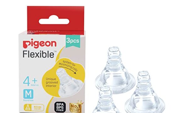 Pigeon Peristaltic Nipple M,For 4+ Month Babies,BPS Free,BPA Free,Pack of 3 - Image 2
