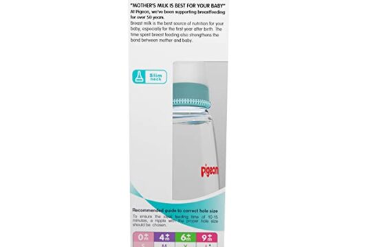 Pigeon Glass Feeding 120ml Bottle with Add Nipple, Small, Pale Blue - Image 4