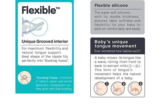 Pigeon Glass Feeding 120ml Bottle with Add Nipple, Small, Pale Blue - Image 5