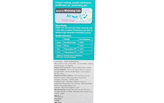 Pigeon Glass Feeding 120ml Bottle with Add Nipple, Small, Pale Blue - Image 6