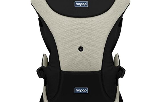 Hopop Cuddle Me Baby Carrier with 3 Carry Positions, Suitable for 3 to 12 Months Baby, Adjustable New-Born to Toddler Carrier, Max Wieght Up to 12 Kgs (Grey/Black)