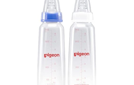 Pigeon Peristaltic Baby Nursing/ Feeding Bottle KPP Nipple L,For 9+ Month Babies,BPA Free,BPS Free,Blue and White,240 ml,Pack of 2 - Image 3