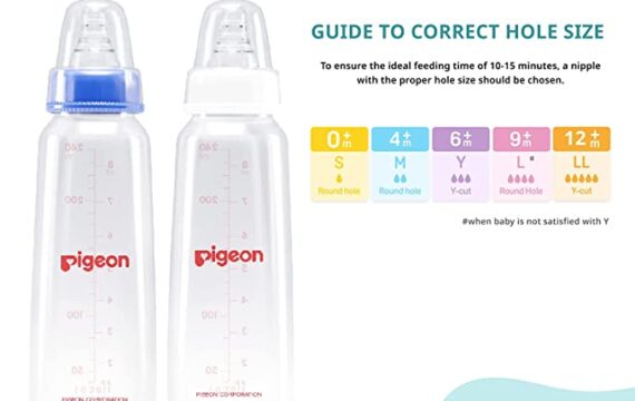 Pigeon Peristaltic Baby Nursing/ Feeding Bottle KPP Nipple L,For 9+ Month Babies,BPA Free,BPS Free,Blue and White,240 ml,Pack of 2 - Image 6