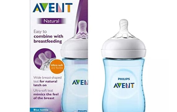 Philips Avent Natural 2. 0 Blue Feeding Bottle 260ml SCF035/10