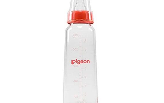 Pigeon Flexible Glass Nursing/Feeding Bottle With Added Nipple L,For 9+ Month Babies,Borosilicate Nursing/Feeding Bottle for Babies,BPA Free,BPS Free, Red,240 ml - Image 2