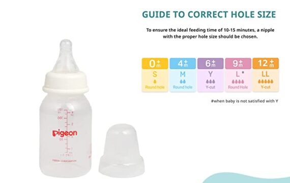 Pigeon Peristaltic Baby Nursing/Feeding Bottle RPP Nipple S,For 0+ Month Babies,BPA Free,BPS Free,White,120 ml - Image 6