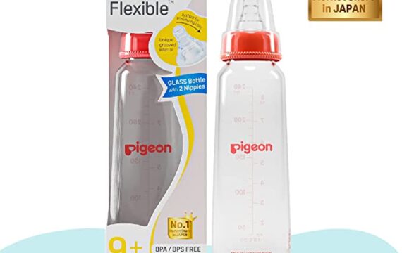 Pigeon Flexible Glass Nursing/Feeding Bottle With Added Nipple L,For 9+ Month Babies,Borosilicate Nursing/Feeding Bottle for Babies,BPA Free,BPS Free, Red,240 ml - Image 6