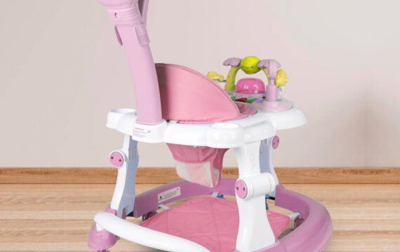PINK BABY WALKER WITH SUN SHIELD - Image 2