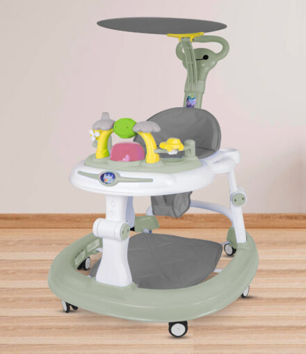 SEA GREEN BABY WALKER WITH SUN SHIELD
