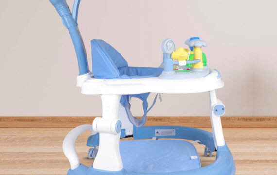 BLUE BABY WALKER WITH SUN SHIELD