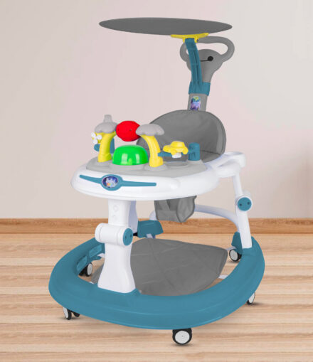 TEAL BABY WALKER WITH SUN SHIELD