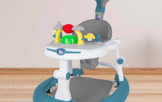 TEAL BABY WALKER WITH SUN SHIELD