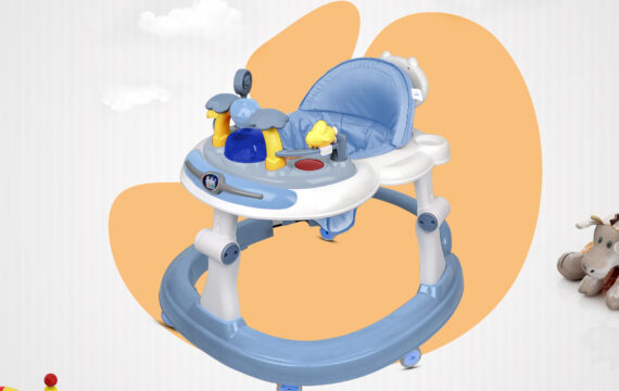 BLUE BABY WALKER WITH PUSH HANDLE