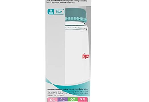 Pigeon Glass Feeding 240ml Bottle with Add Nipple, Large, Pale Blue - Image 4
